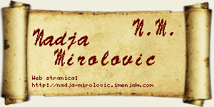 Nadja Mirolović vizit kartica